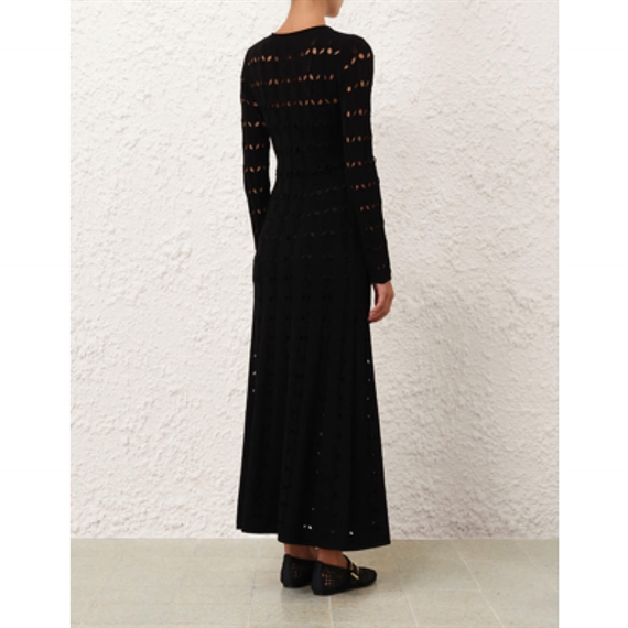 Zimmermann Rhiannon Pointelle Maxi Kjole, Sort Zimmermann Rhiannon Pointelle Maxi Kjole, Sort 
